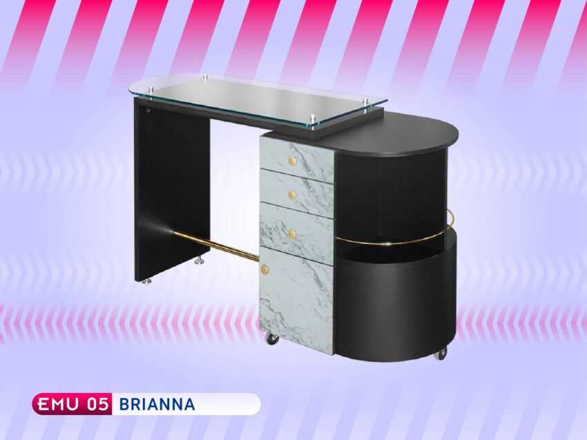 Mesa para manicure con vidrio Brianna