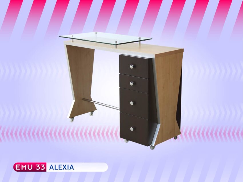 Mesa para manicure con vidrio Alexia