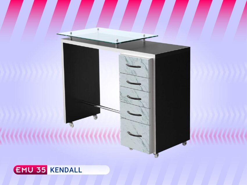 Mesa para manicure con vidrio Kendal